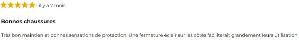 avis client sur basket moto