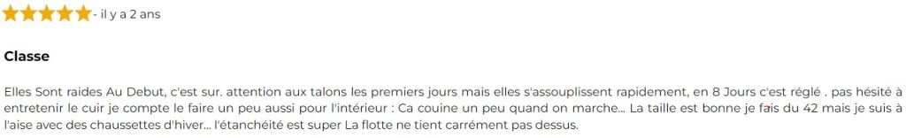 avis client sur basket moto