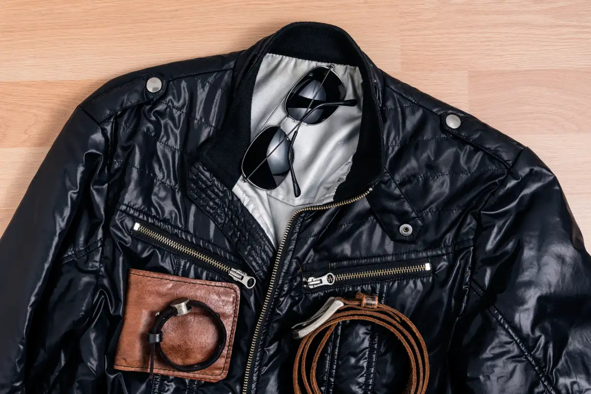 blouson en cuir et accessoires homme