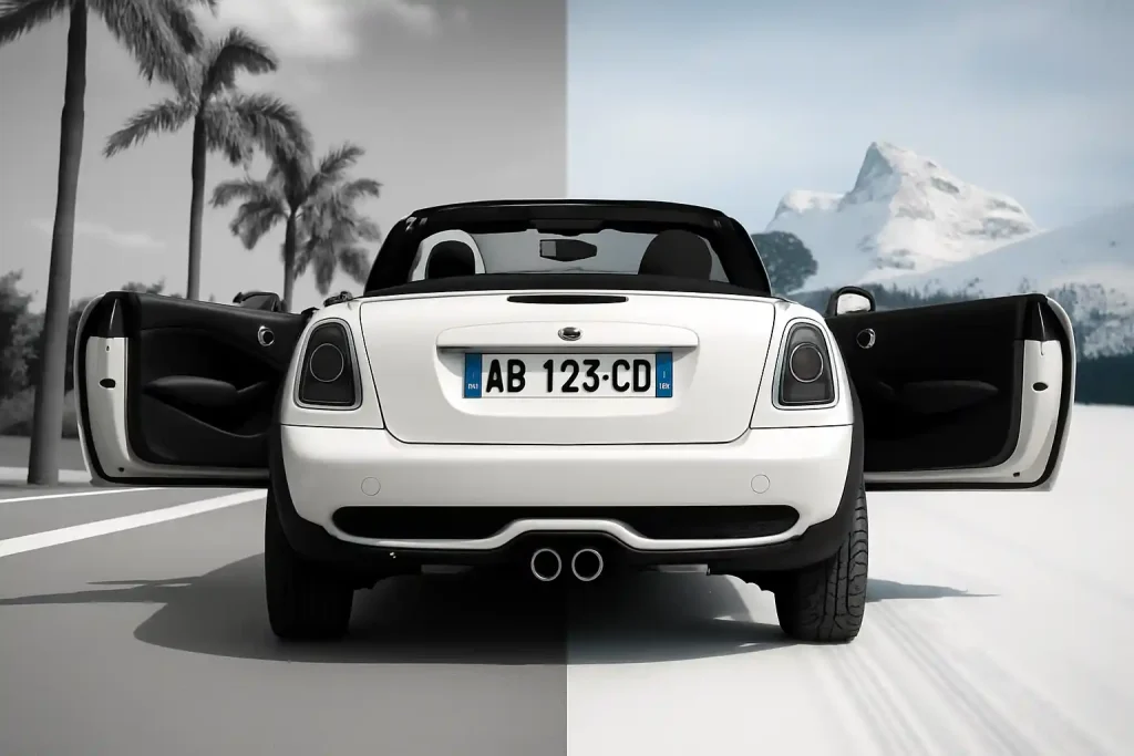 pneus quatre saison monté sur une Mini de chez BMW