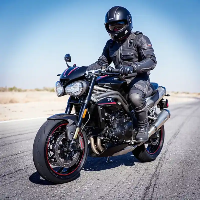 motard en Triumph Speed Triple