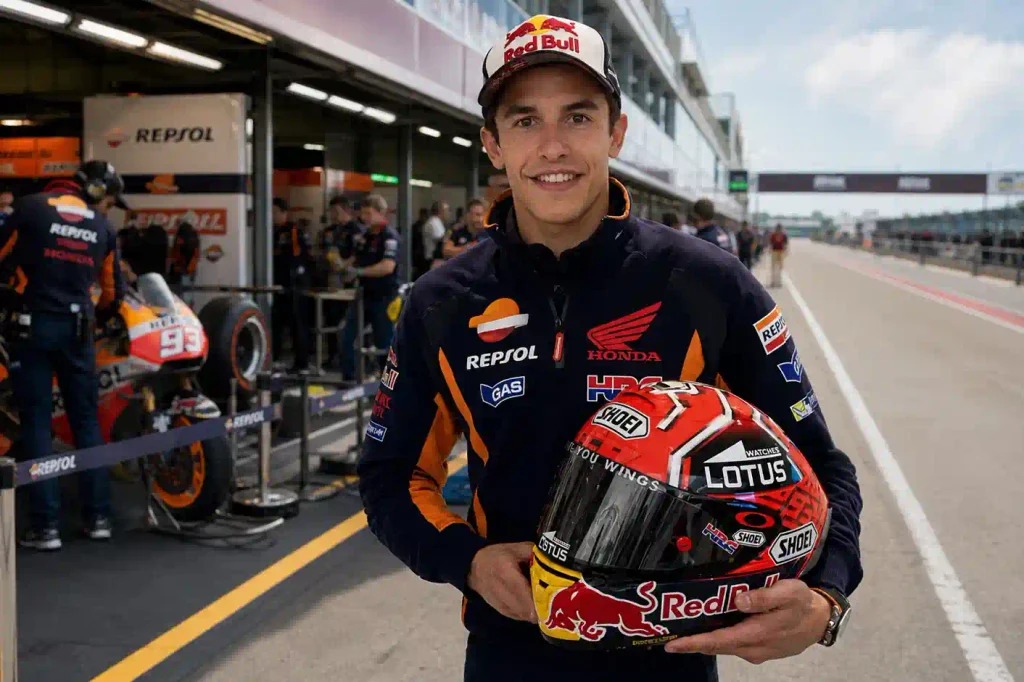 marc Marques et son casque racing Shoei